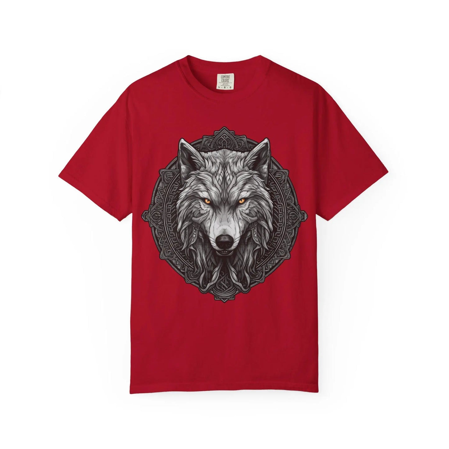 Wolf Face T-Shirt Unisex Garment-Dyed Soft Cotton Graphic Tee Casual Wildlife Apparel - Toddcraft