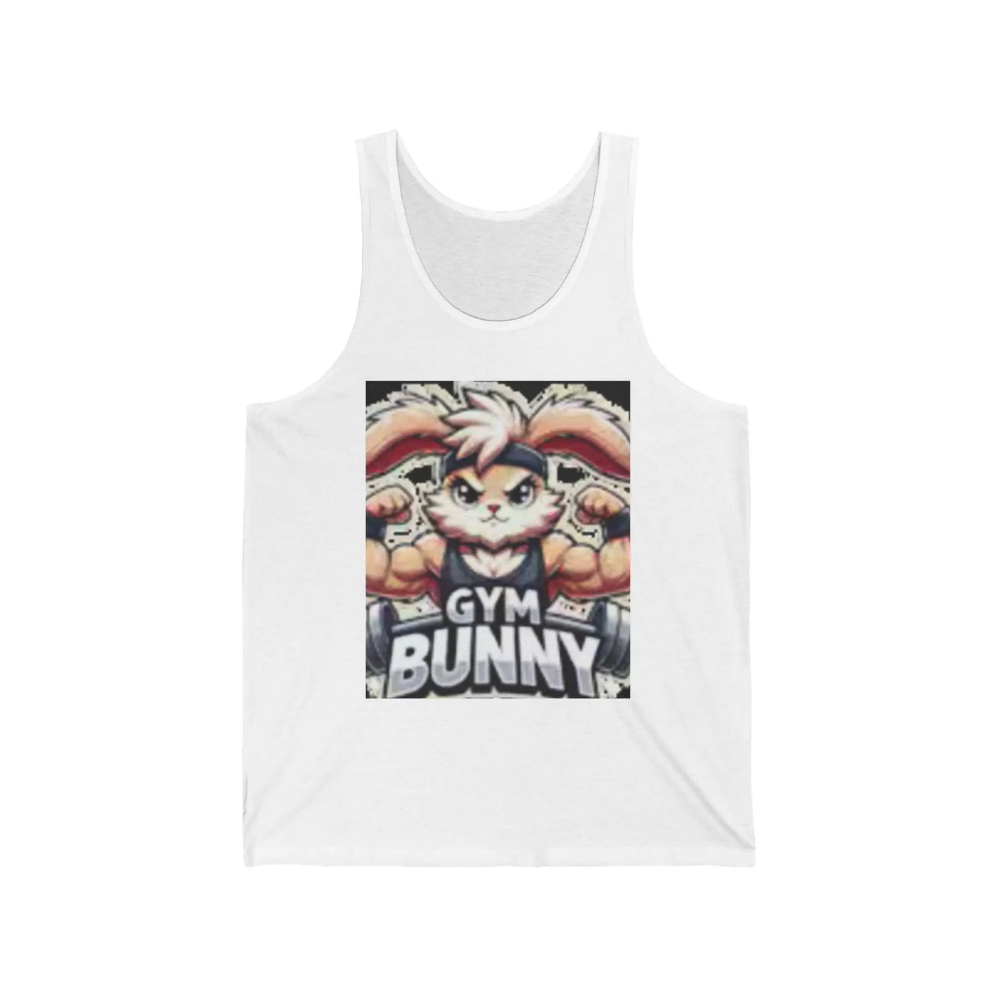 Gym Bunny Unisex Jersey Tank Top Cute Bunny Lifting Weights Workout Shirt for Fitness Lovers - Toddcraft