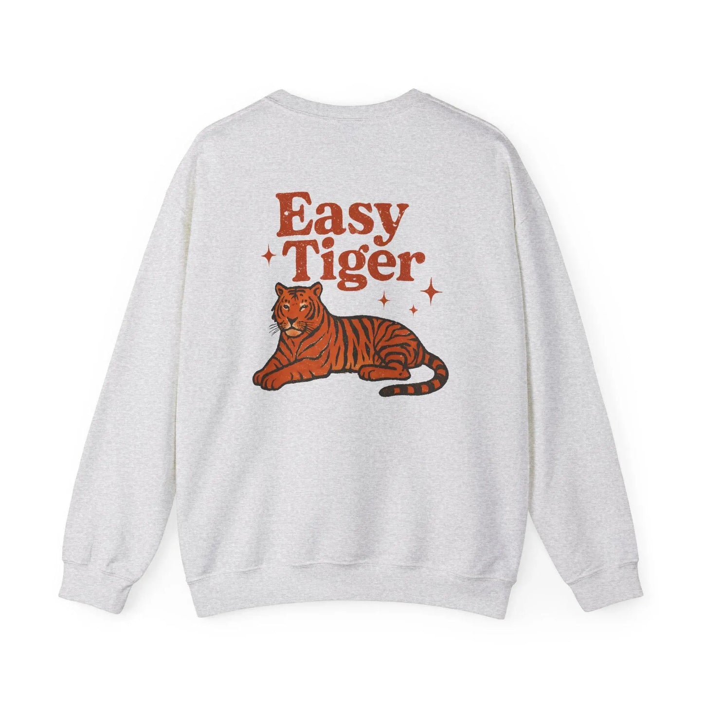 Vintage Retro Heavy Blend Crewneck Sweatshirt Unisex Easy Tiger Graphic Pullover Cozy Streetwear - Toddcraft