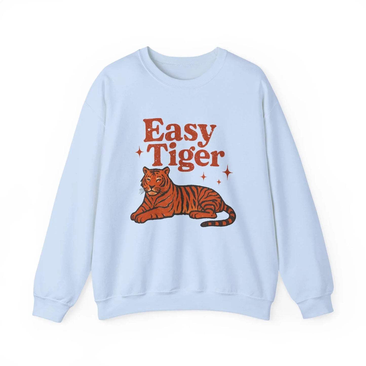 Vintage Retro Heavy Blend Crewneck Sweatshirt Unisex Easy Tiger Graphic Pullover Cozy Streetwear - Toddcraft