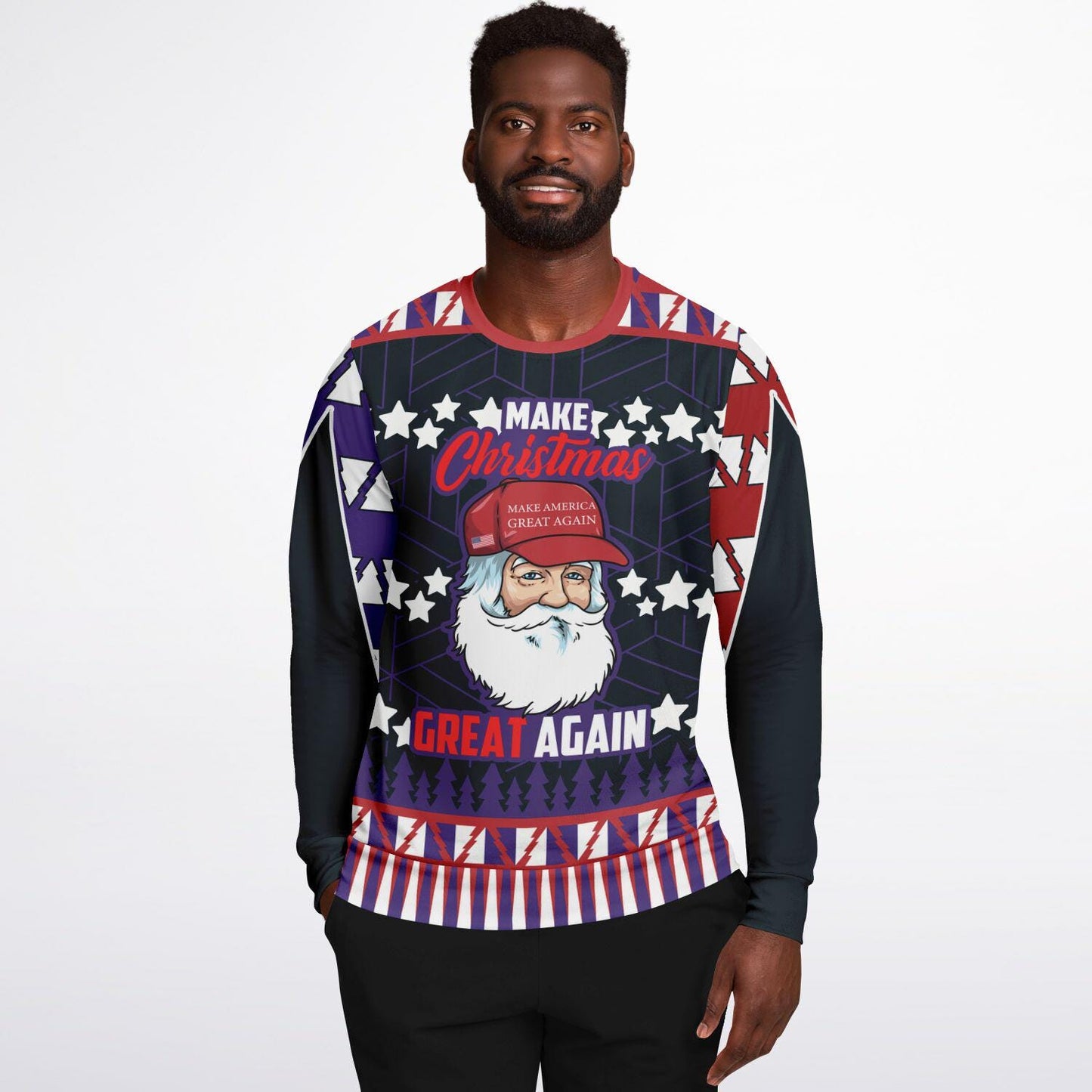 Make Christmas Great Again Sweatshirt with Santa, Festive Holiday Colors, Cozy Xmas Pullover Gift for Men & Women - Toddcraft