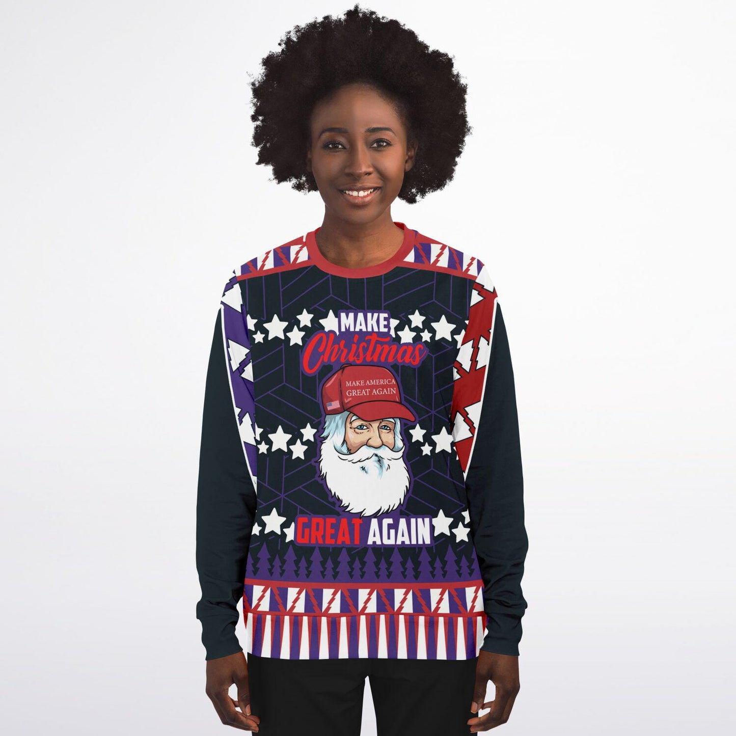 Make Christmas Great Again Sweatshirt with Santa, Festive Holiday Colors, Cozy Xmas Pullover Gift for Men & Women - Toddcraft