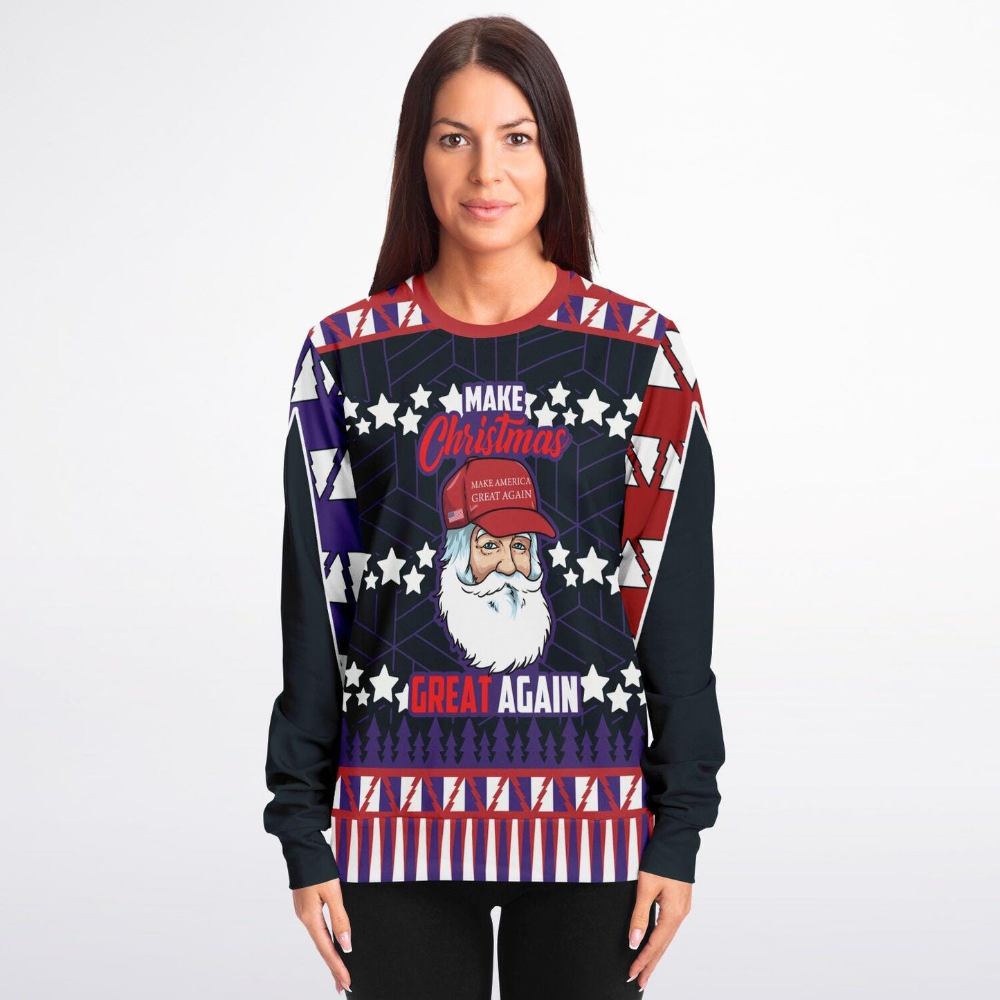Make Christmas Great Again Sweatshirt with Santa, Festive Holiday Colors, Cozy Xmas Pullover Gift for Men & Women - Toddcraft