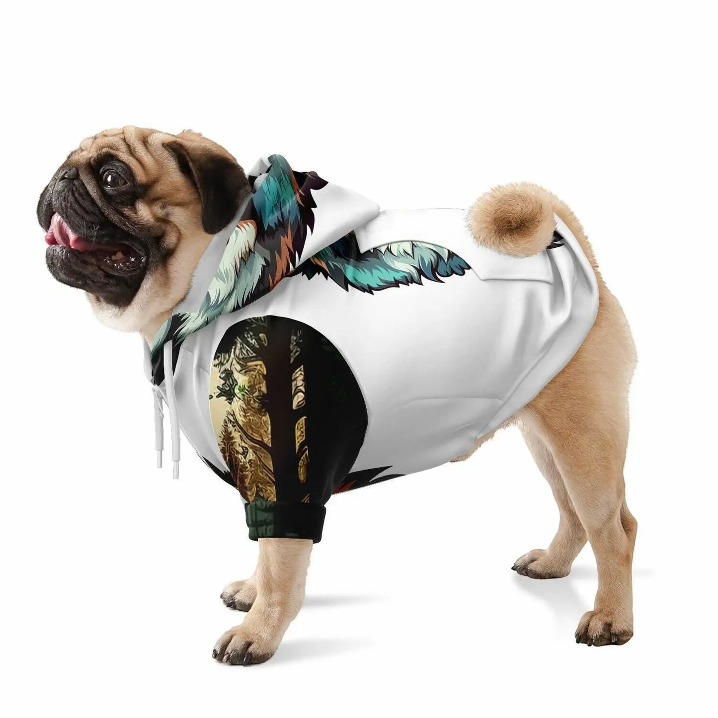 Athletic Dog Zip-Up Hoodie with German Shepherd & Wolf Forest Design Unique All-Over Print for Animal Lovers - Toddcraft