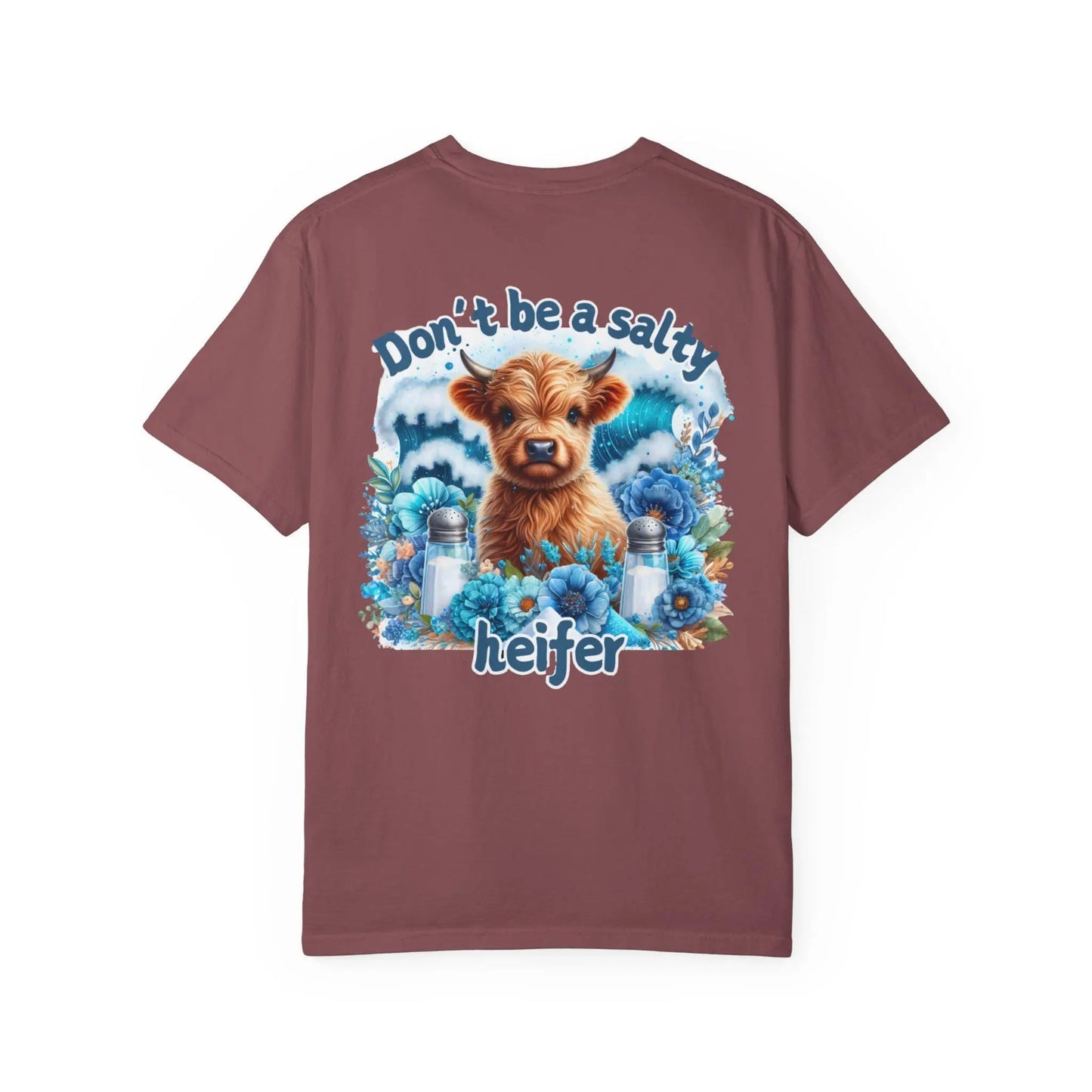 Don't Be A Salty Heifer T-Shirt | Funny Colorful Cow Graphic Tee | Unisex Garment-Dyed Shirt for Boyfriend & Girlfriend Gifts - Toddcraft