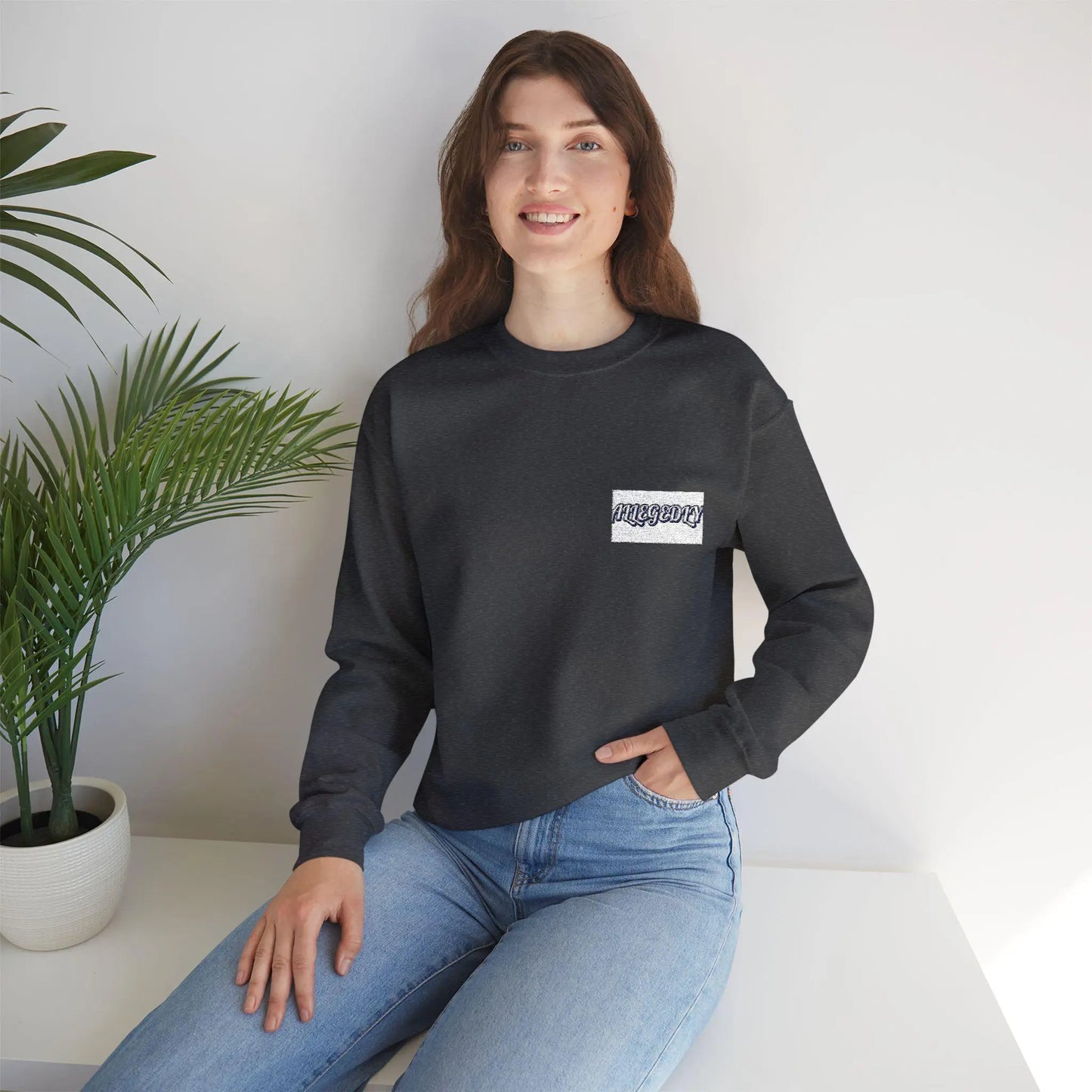 Funny True Crime Sweatshirt - "Allegedly" Crewneck, Unisex Heavy Blend, Cozy Mystery Podcast Shirt, Crime Junkie Gift - Toddcraft