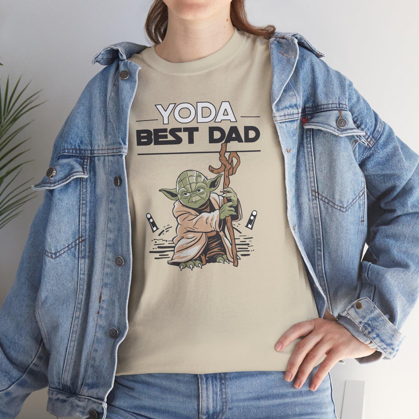 Yoda Best Dad T-Shirt - Unisex Heavy Cotton Tee for Fathers Day, Birthday & Christmas Gifts for Dads