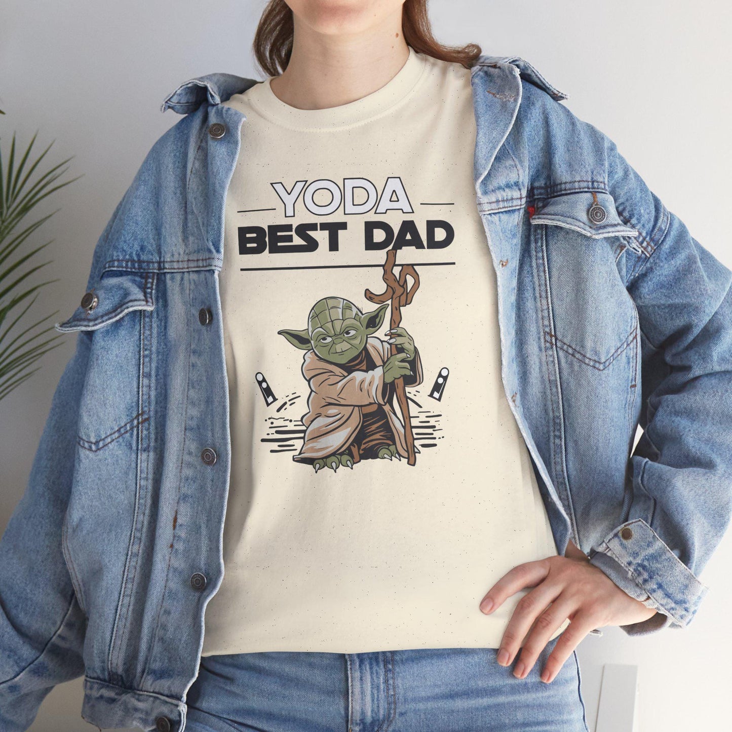 Yoda Best Dad T-Shirt - Unisex Heavy Cotton Tee for Fathers Day, Birthday & Christmas Gifts for Dads