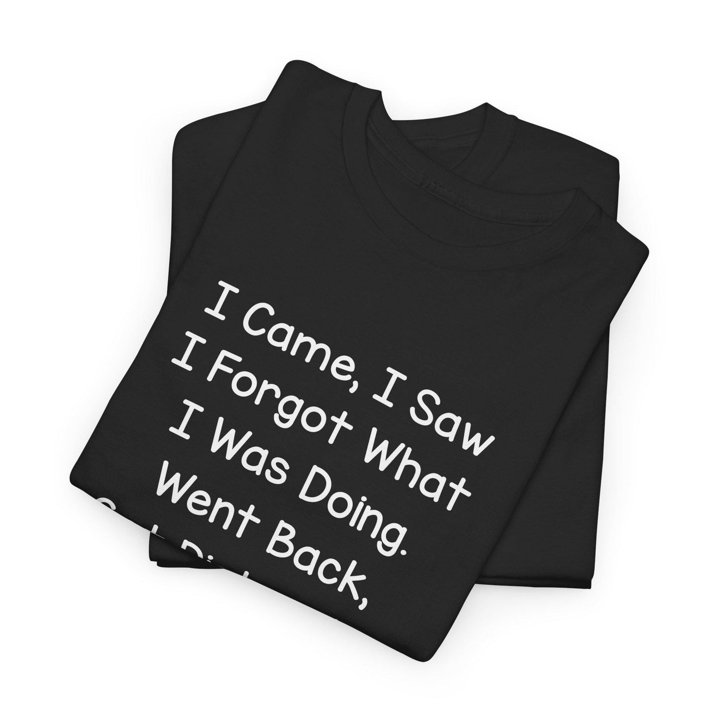 Unisex Heavy Cotton Graphic Tee I Came I Saw I Forgot What I Was Doing Cute Saying Shirt Casual Funny Top