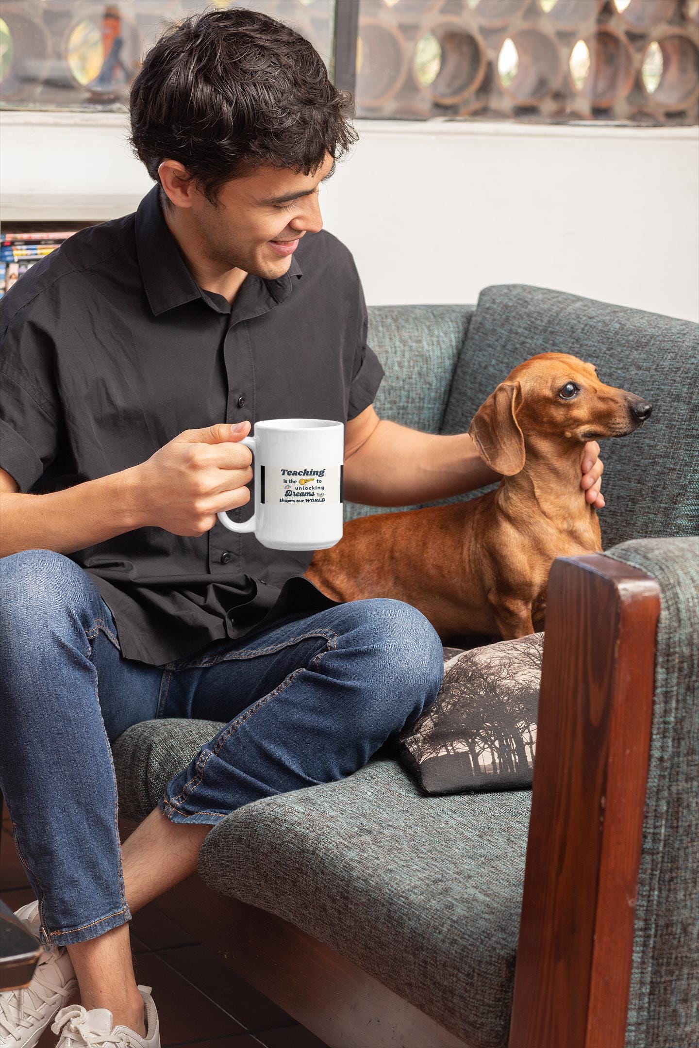 Teacher Coffee Mug, Black 11oz & 15oz, Great Gift for Educators, Inspirational Teacher Present, Classroom Tea Cup