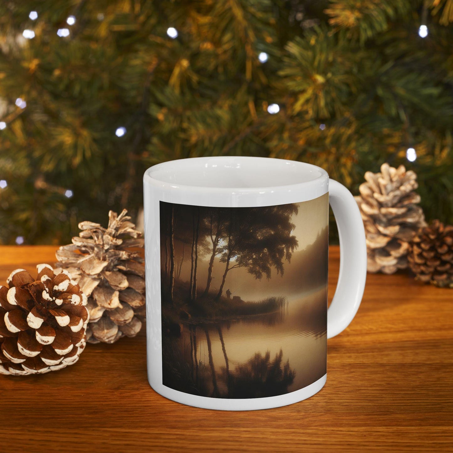 Ceramic Nature Mug for Coffee Lovers Outdoor Inspired Coffee Cup, Rustic Gift for Hiking & Camping Enthusiasts