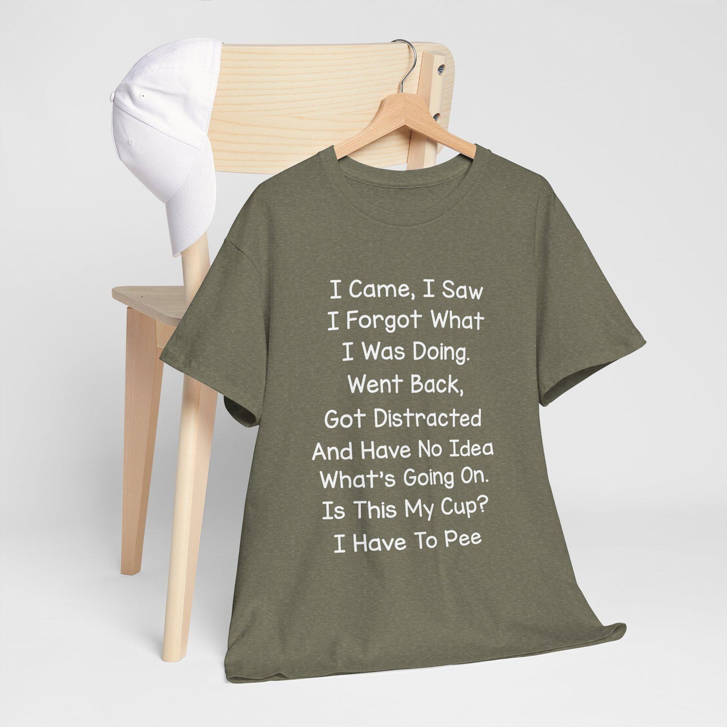 Unisex Heavy Cotton Graphic Tee I Came I Saw I Forgot What I Was Doing Cute Saying Shirt Casual Funny Top