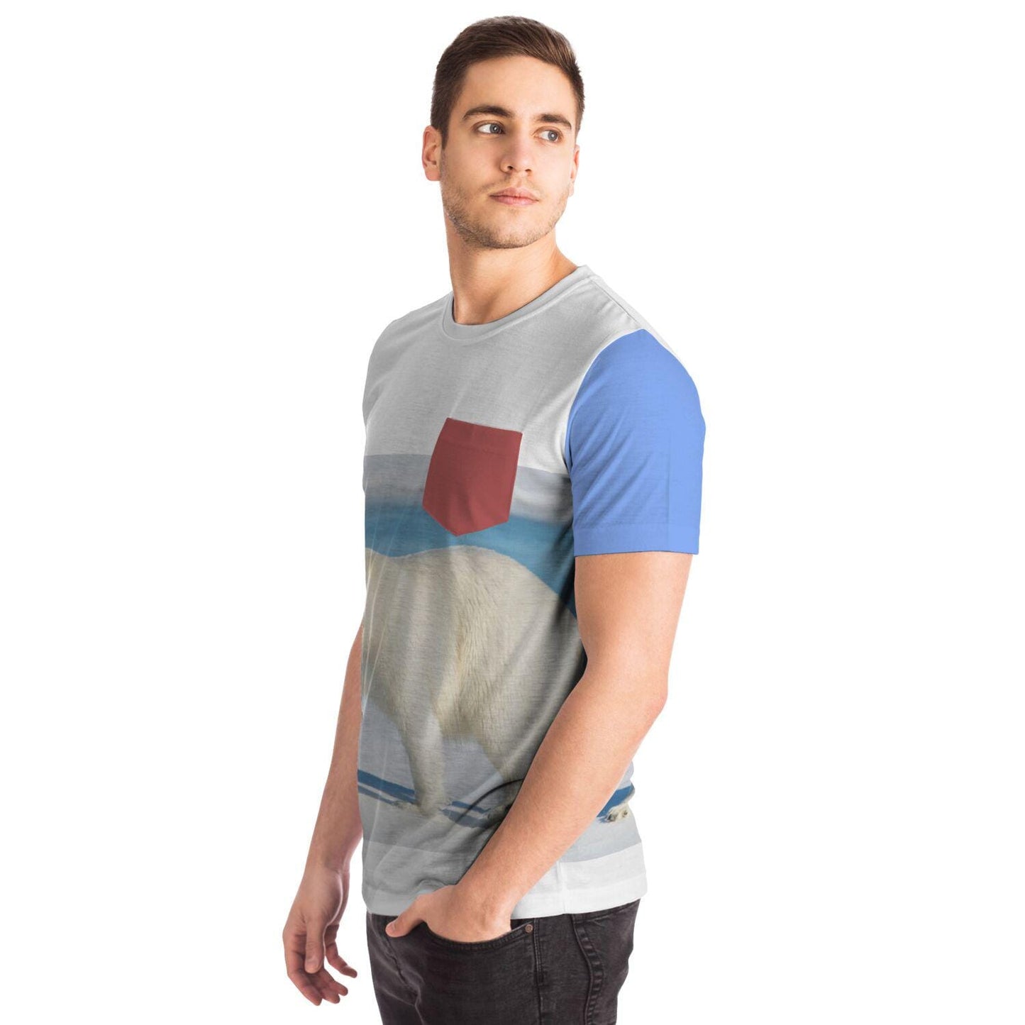 Polar Bear Pocket T-Shirt Sublimation AOP Design Customizable Vibrant All Over Print Tee Unique Gift - Toddcraft