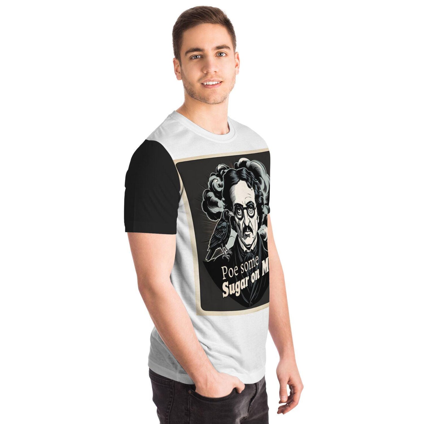 Edgar Allan Poe T-Shirt - Edgy Poe Some Sugar on Me Graphic Tee, Literary Gift, Dark Humor Shirt, Gothic Style Casual Wear - Toddcraft