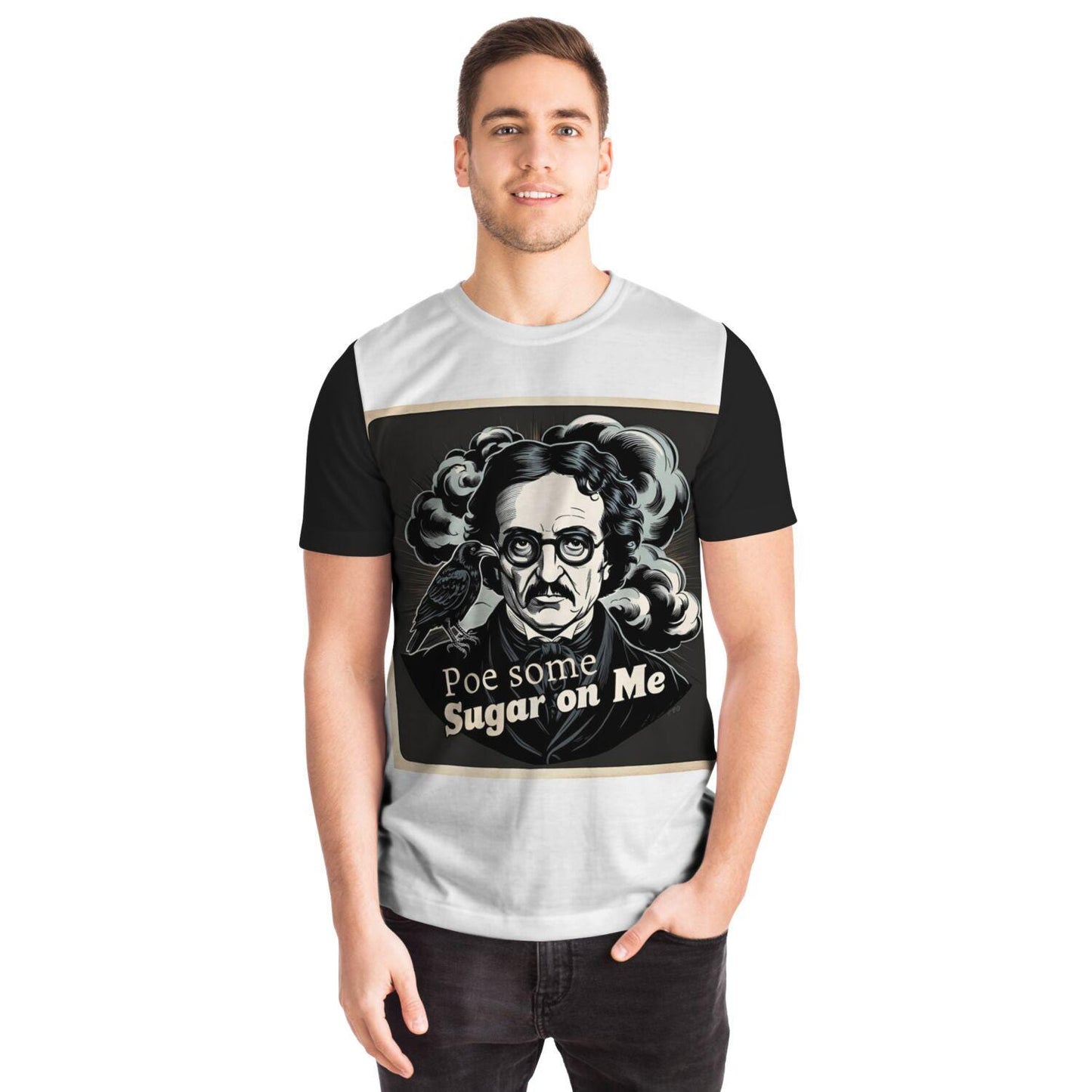 Edgar Allan Poe T-Shirt - Edgy Poe Some Sugar on Me Graphic Tee, Literary Gift, Dark Humor Shirt, Gothic Style Casual Wear - Toddcraft