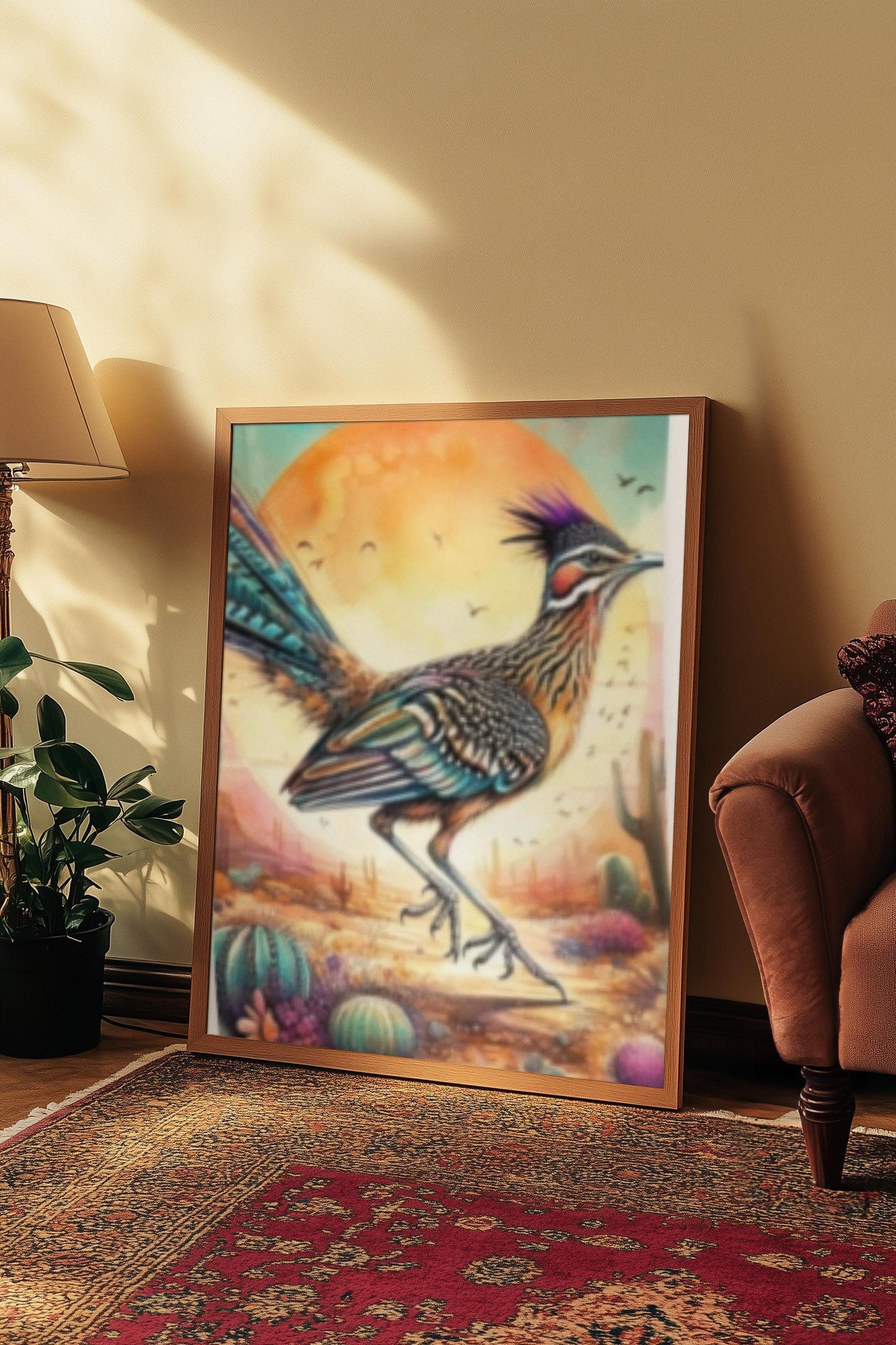 Arizona Desert Wall Decals with Roadrunner State Bird Southwest Landscape Stickers for Home Décor & Nursery