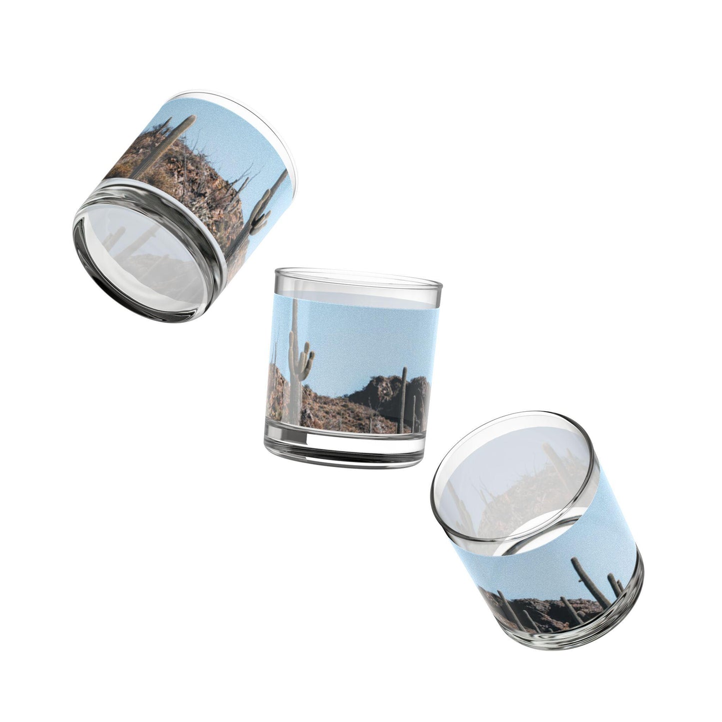 Saguaro Cactus Rocks Glass 10oz Unique Southwestern Whiskey Glass, Desert Barware Gift for Him, Handmade Cocktail Glassware