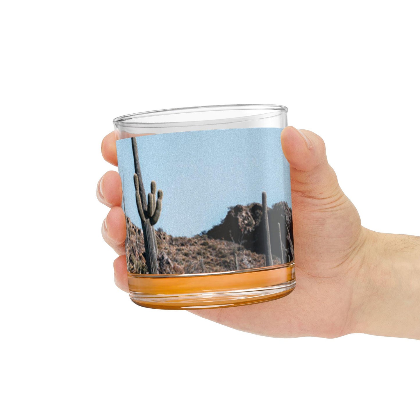 Saguaro Cactus Rocks Glass 10oz Unique Southwestern Whiskey Glass, Desert Barware Gift for Him, Handmade Cocktail Glassware