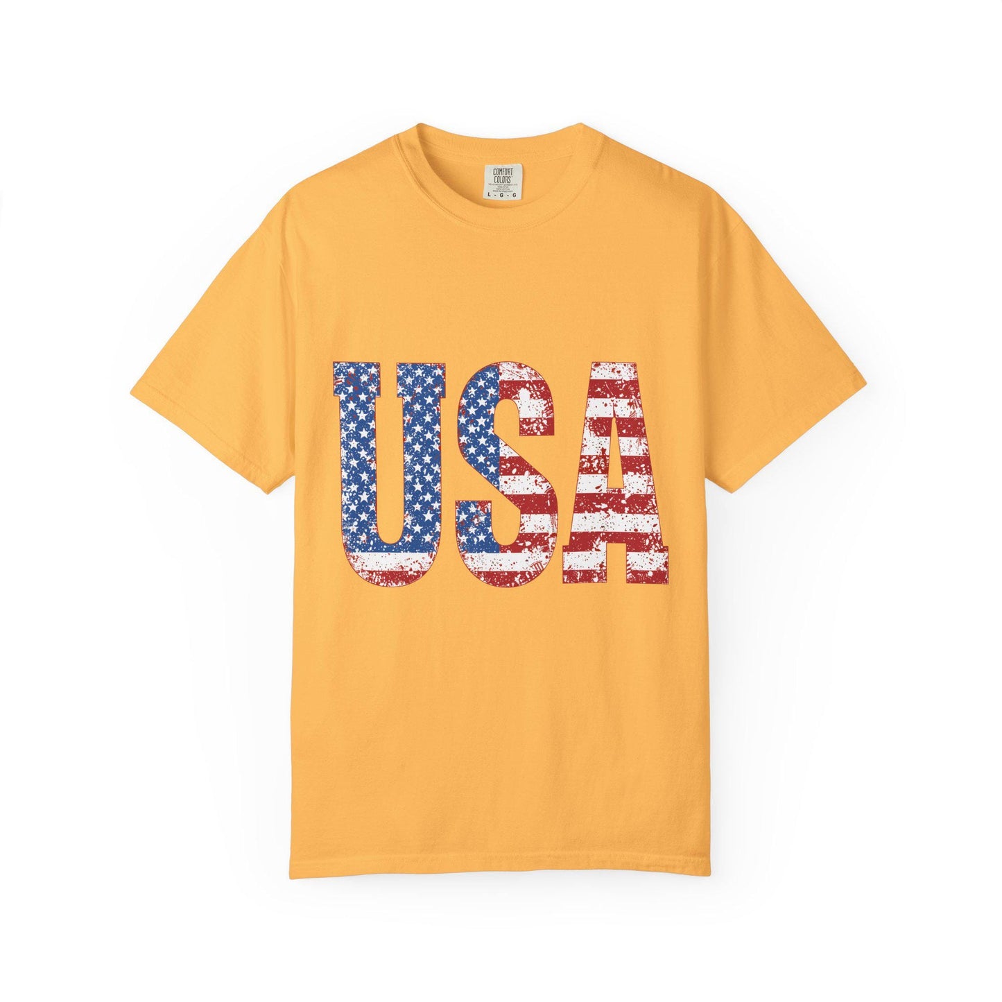 USA Patriotic Tee Unisex Garment-Dyed T-Shirt for Family 4th of July, Memorial Day, Independence Day Group Shirt