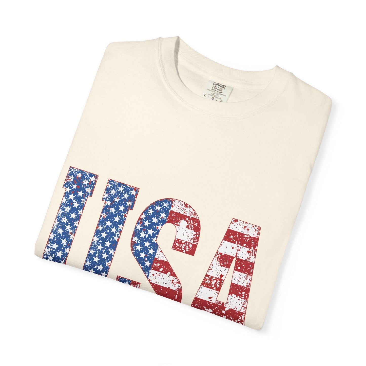 USA Patriotic Tee Unisex Garment-Dyed T-Shirt for Family 4th of July, Memorial Day, Independence Day Group Shirt