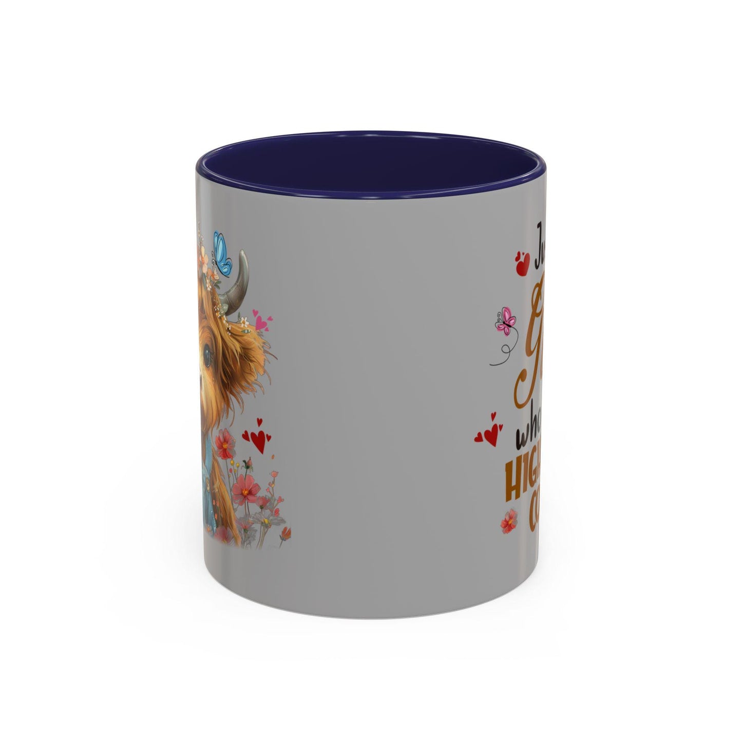 Highland Cow Coffee Mug for Women, Just a Girl Who Loves Highland Cows, Accent 11oz & 15oz Tea Cup Gift - Toddcraft