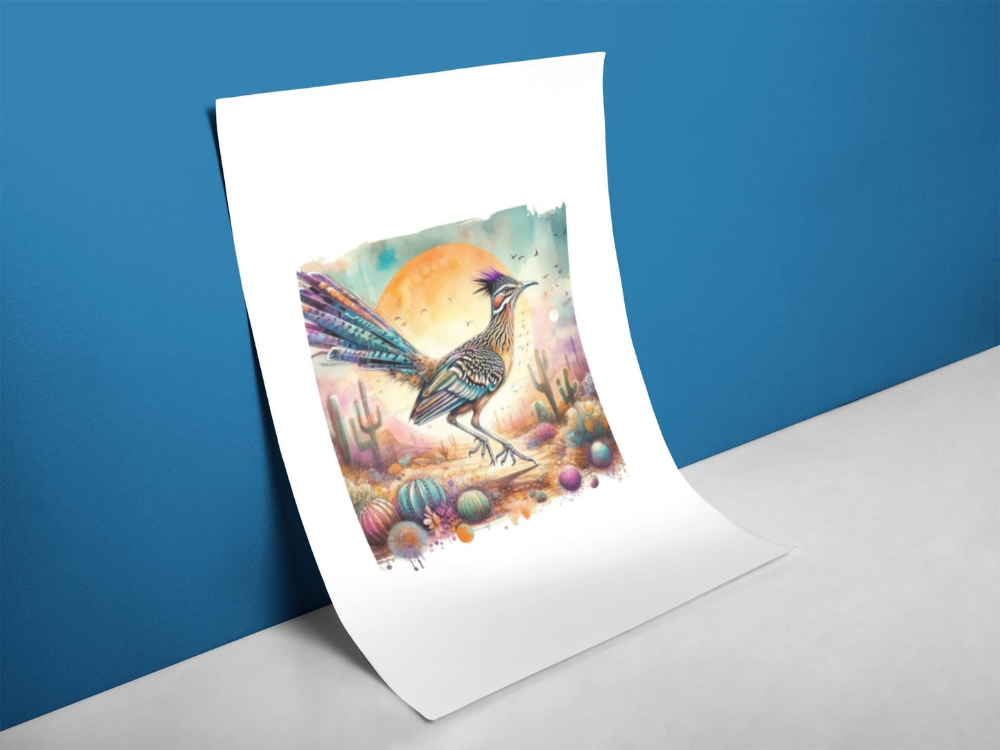 Roadrunner Wall Decals Desert Landscape for Office Home Dorm Rooms Arizona State Bird Beep Beep Decor