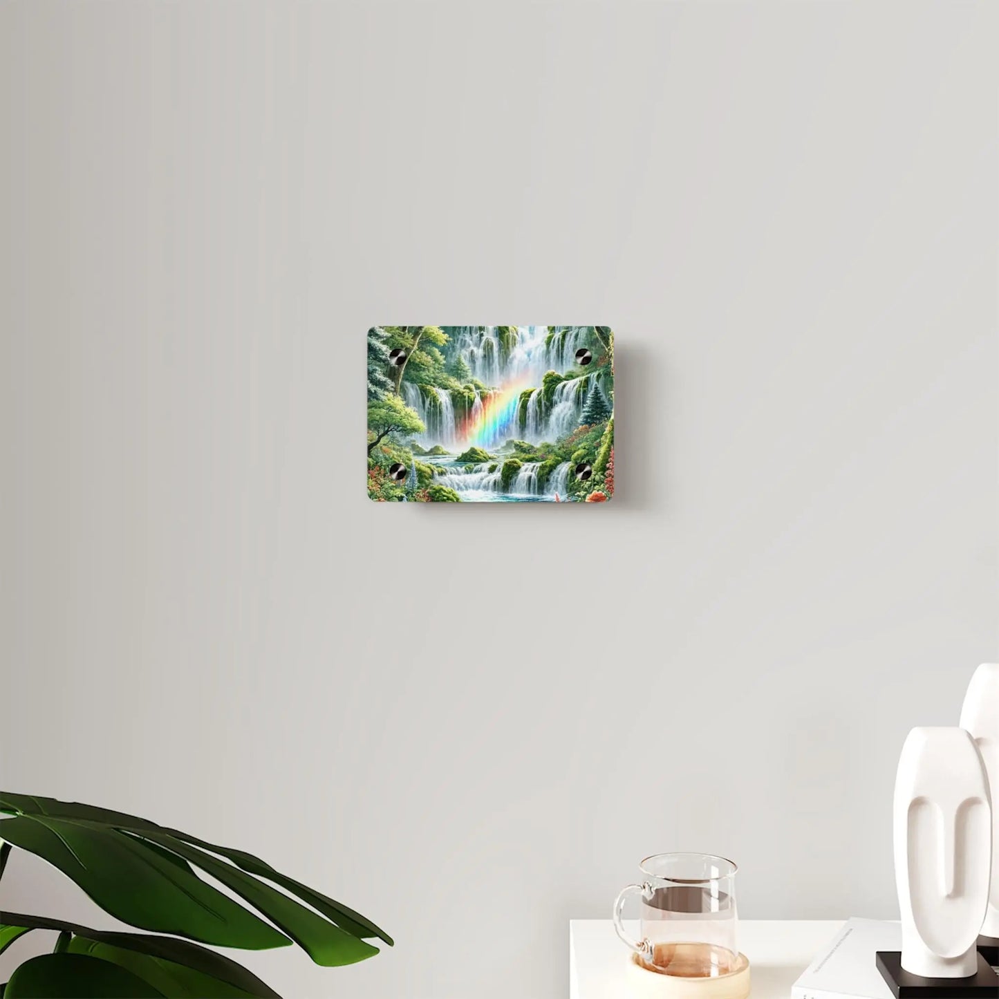 Serene Waterfall Painting Peaceful Landscape Acrylic Wall Art Panels for Tranquil Home Decor - Toddcraft