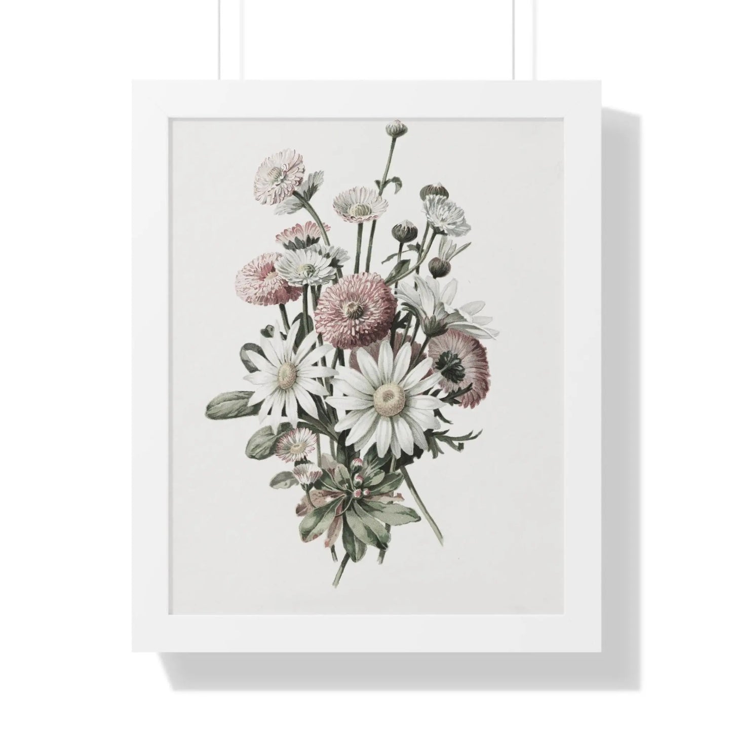 Daisy Bouquet Wall Art Framed Vertical Poster - Botanical Flower Print for Nature-Inspired Home Decor - Toddcraft
