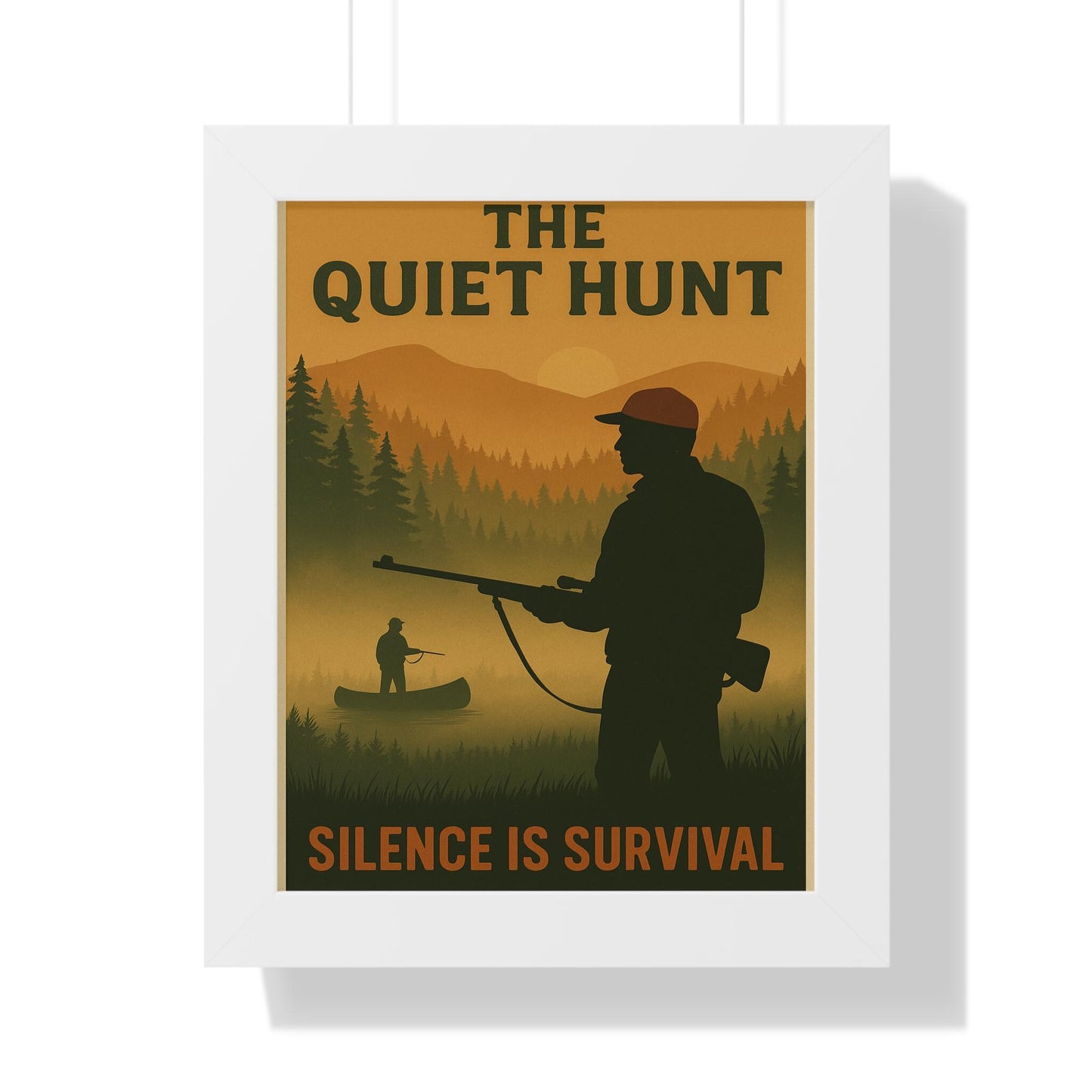 Buck Hunter Framed Vertical Poster - Elegant Custom Wall Art for Home, Office & Gallery Decor, Rustic Nature Print