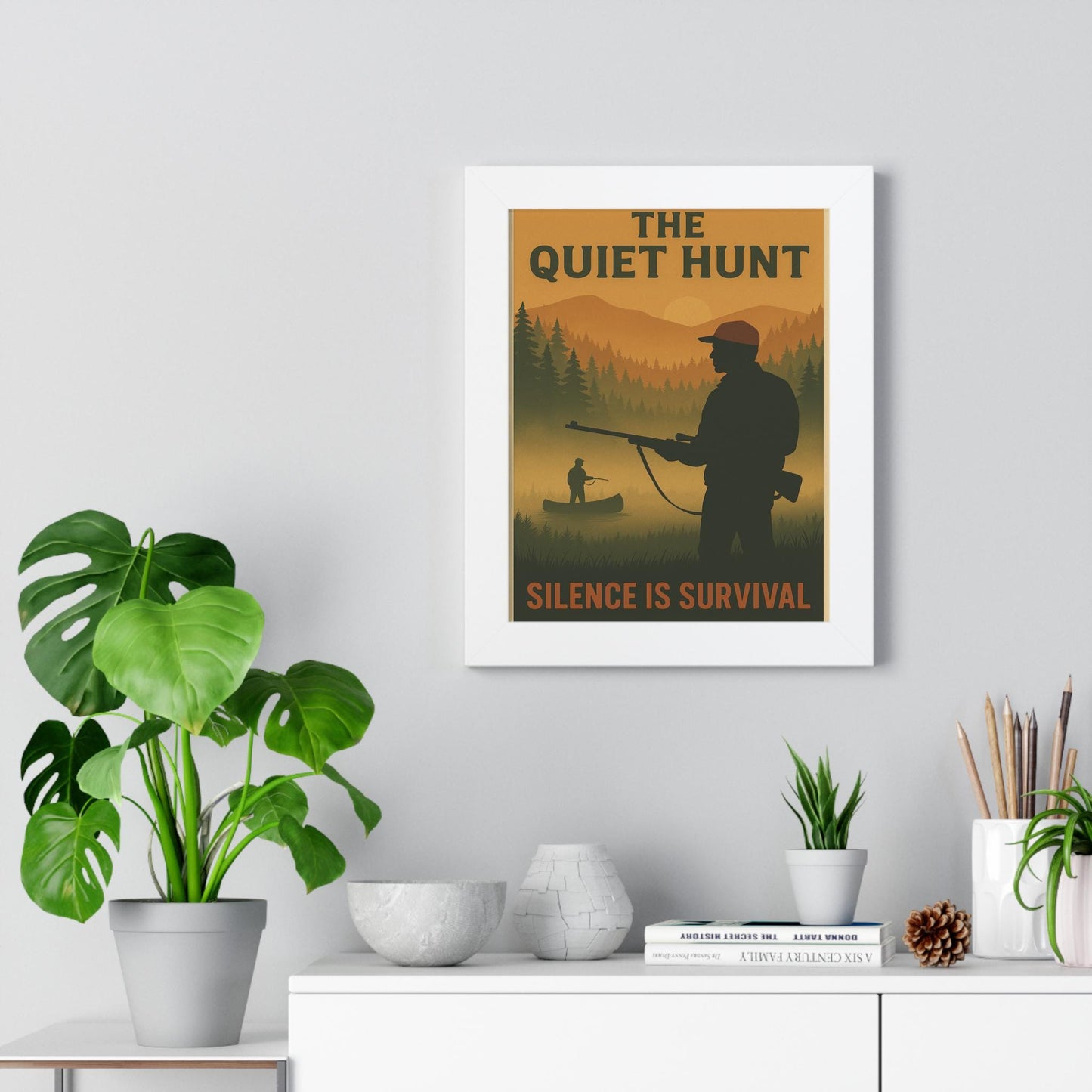 Buck Hunter Framed Vertical Poster - Elegant Custom Wall Art for Home, Office & Gallery Decor, Rustic Nature Print