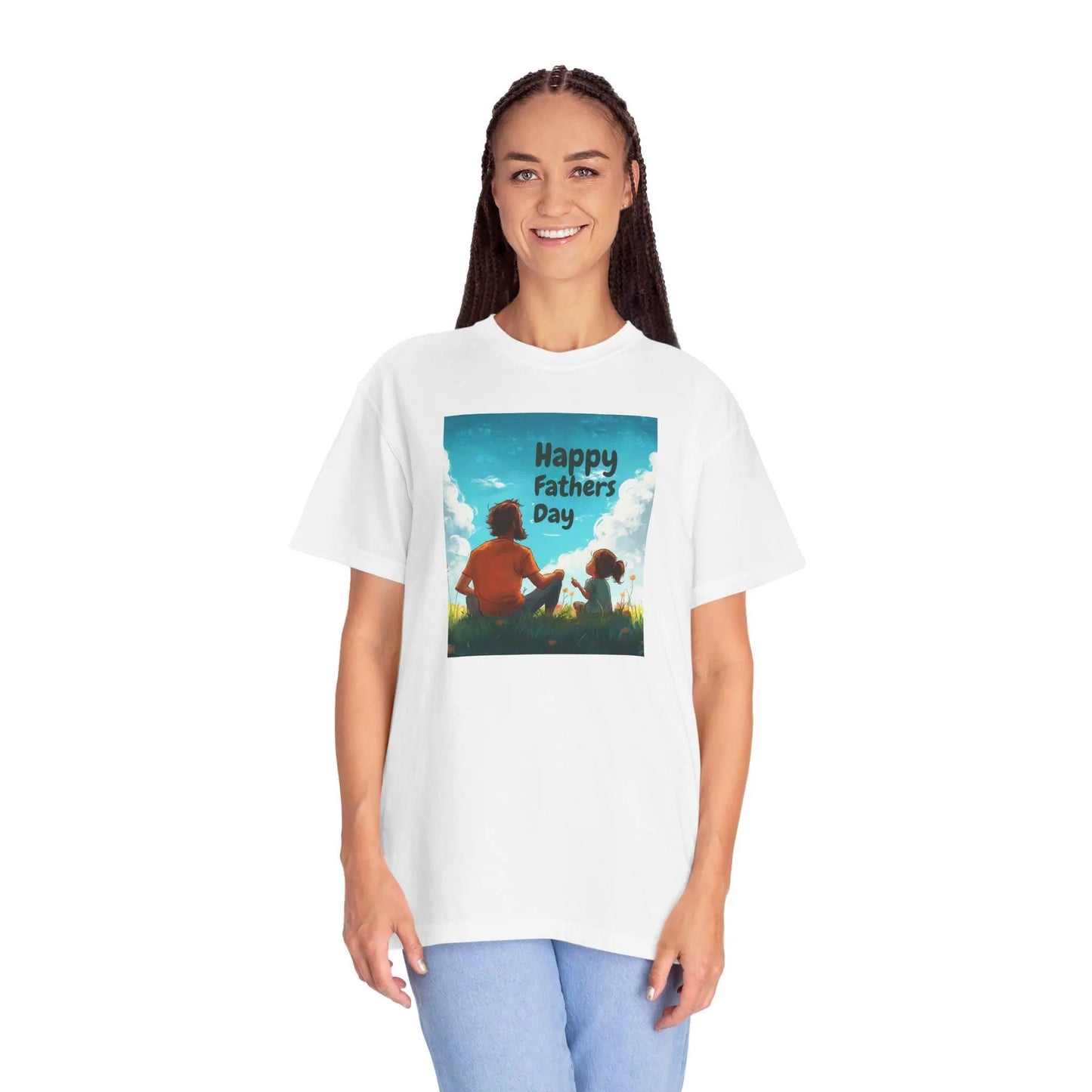 Happy Fathers Day Unisex Garment-Dyed T-Shirt - Gift for Grandpa, Dad, Step Dad & Couples Father's Day Tee - Toddcraft