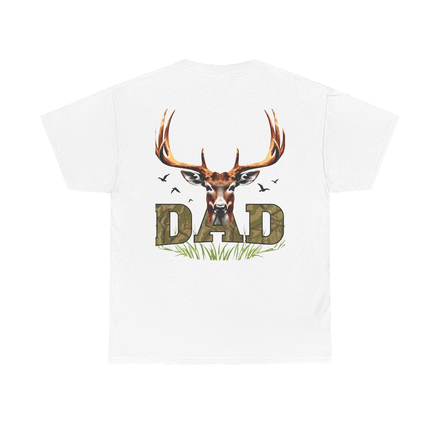 Deer Antlers T-Shirt for Dad Fathers Day Gift Hunters Tee Nature Lover Outdoorsman Gift for Grandpa Stepdad Heavy Cotton Unisex