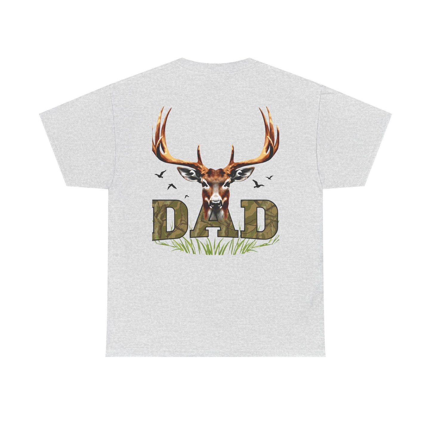 Deer Antlers T-Shirt for Dad Fathers Day Gift Hunters Tee Nature Lover Outdoorsman Gift for Grandpa Stepdad Heavy Cotton Unisex