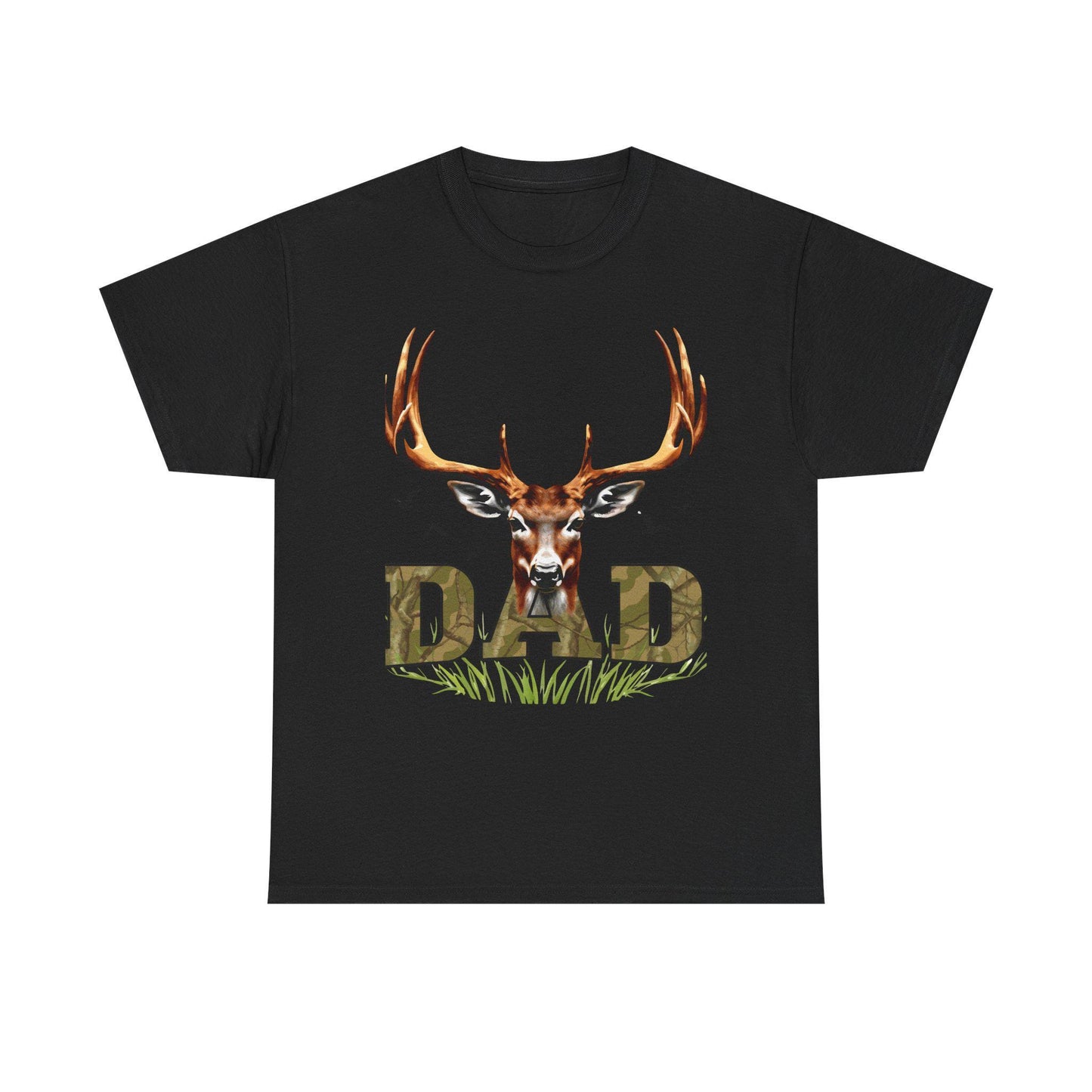 Deer Antlers T-Shirt for Dad Fathers Day Gift Hunters Tee Nature Lover Outdoorsman Gift for Grandpa Stepdad Heavy Cotton Unisex