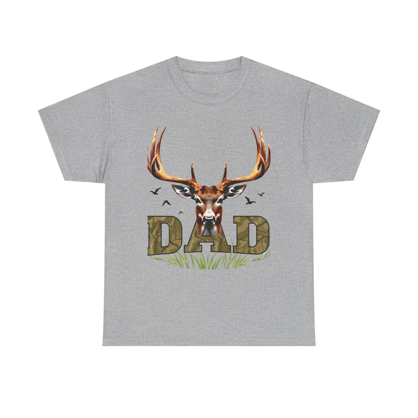Deer Antlers T-Shirt for Dad Fathers Day Gift Hunters Tee Nature Lover Outdoorsman Gift for Grandpa Stepdad Heavy Cotton Unisex