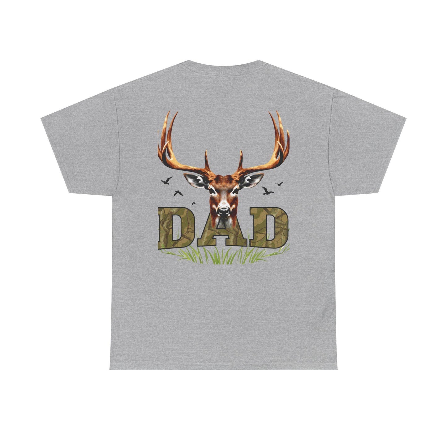 Deer Antlers T-Shirt for Dad Fathers Day Gift Hunters Tee Nature Lover Outdoorsman Gift for Grandpa Stepdad Heavy Cotton Unisex