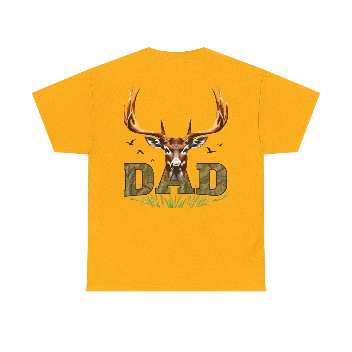 Deer Antlers T-Shirt for Dad Fathers Day Gift Hunters Tee Nature Lover Outdoorsman Gift for Grandpa Stepdad Heavy Cotton Unisex