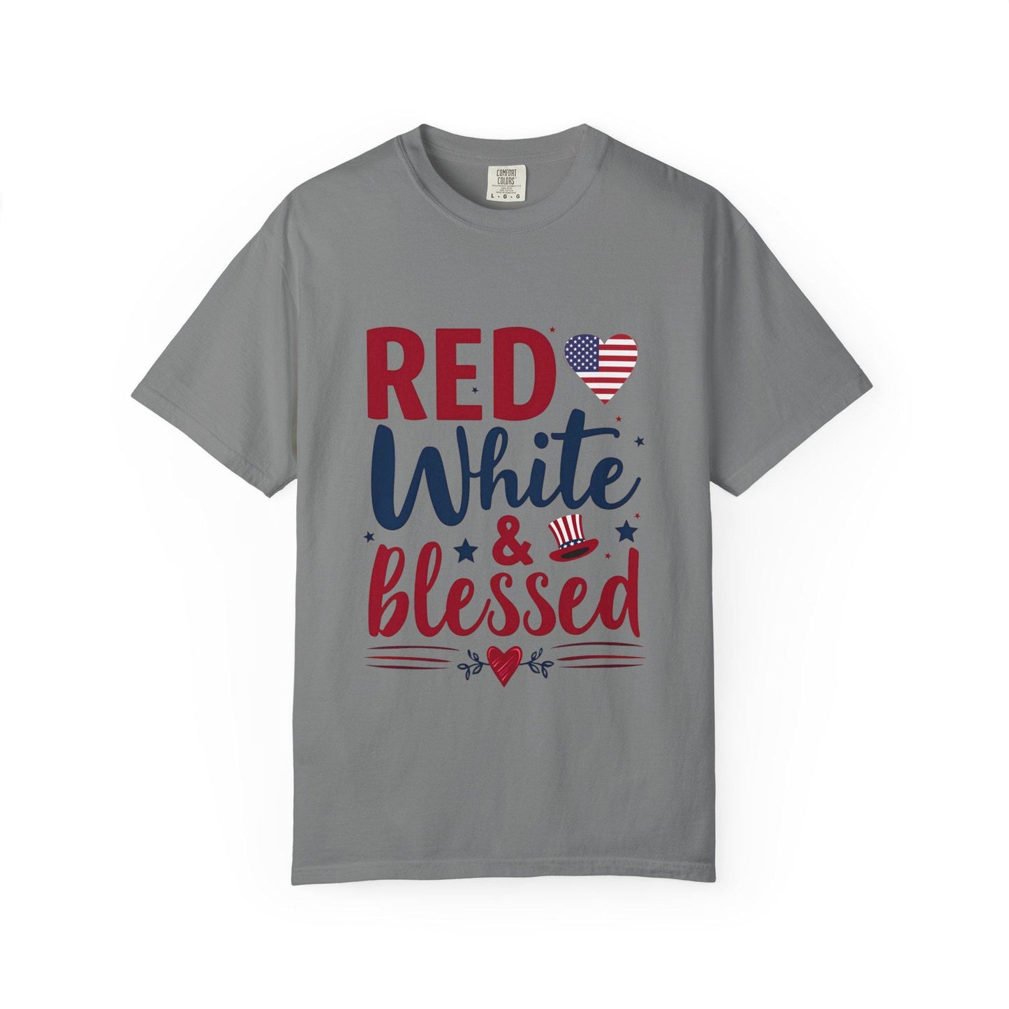 Red White and Blessed Unisex Garment-Dyed T-shirt 4th of July Memorial day present For any patriotic People you know Group shirt for the 4th