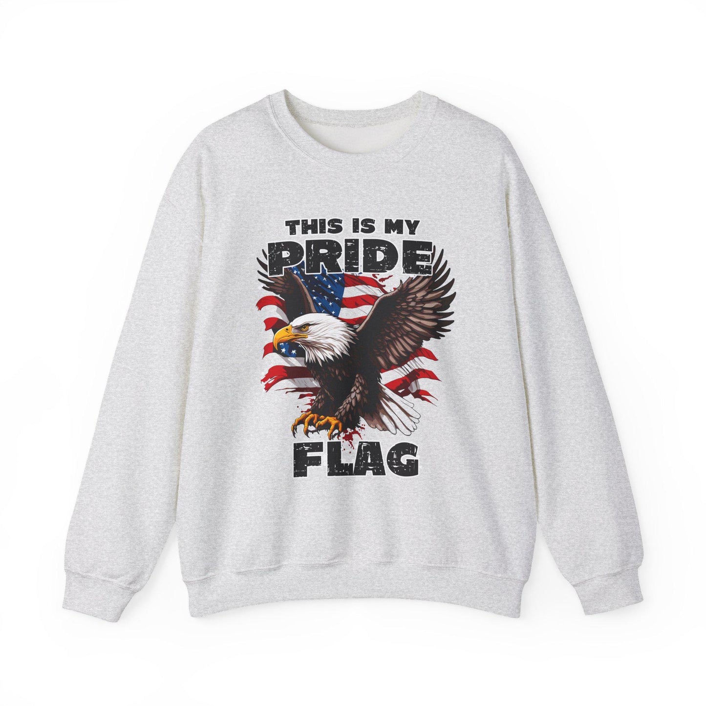 USA Pride Flag Sweatshirt Patriotic 4th of July Crewneck Red White Blue Independence Day Stars Unisex Heavy Blend