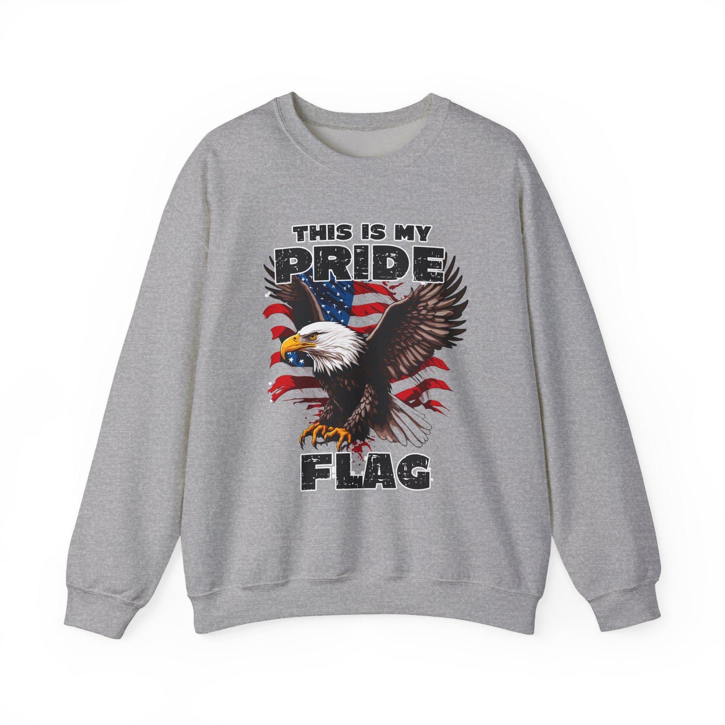 USA Pride Flag Sweatshirt Patriotic 4th of July Crewneck Red White Blue Independence Day Stars Unisex Heavy Blend
