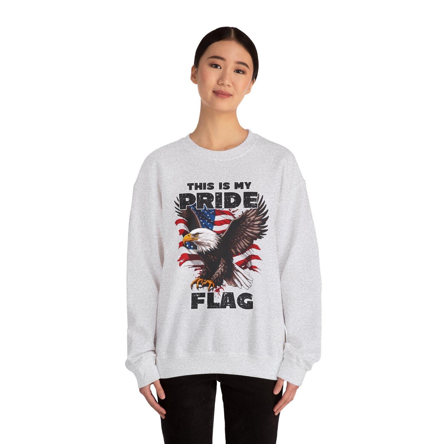 USA Pride Flag Sweatshirt Patriotic 4th of July Crewneck Red White Blue Independence Day Stars Unisex Heavy Blend