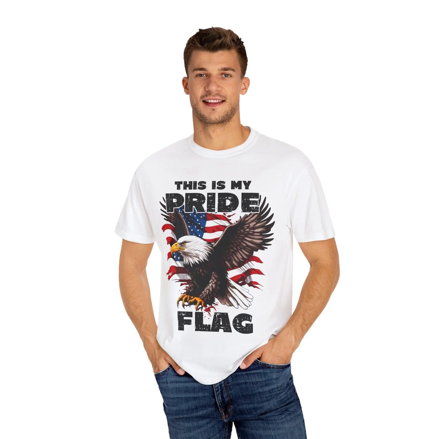 Patriotic Pride Flag with American Falcon - 4th of July USA Independence Day Stars & Stripes Red White Blue - Toddcraft