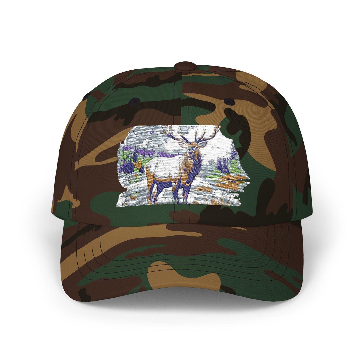 Elk Mountains Dad Cap - Classic Hunter Hat, Nature Lover Gifts, Outdoorsman Snapback, Forest Wildlife Adjustable Baseball Cap