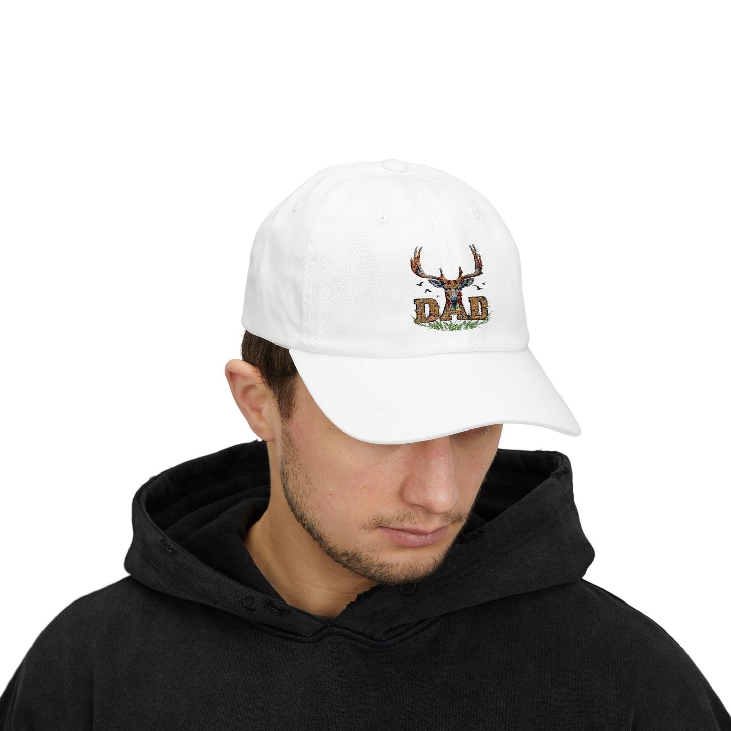 Dad Cap with Antler Embroidery - Classic Adjustable Hat for Outdoor, Hunting & Casual Wear, Perfect Gift for Men and Nature Lovers