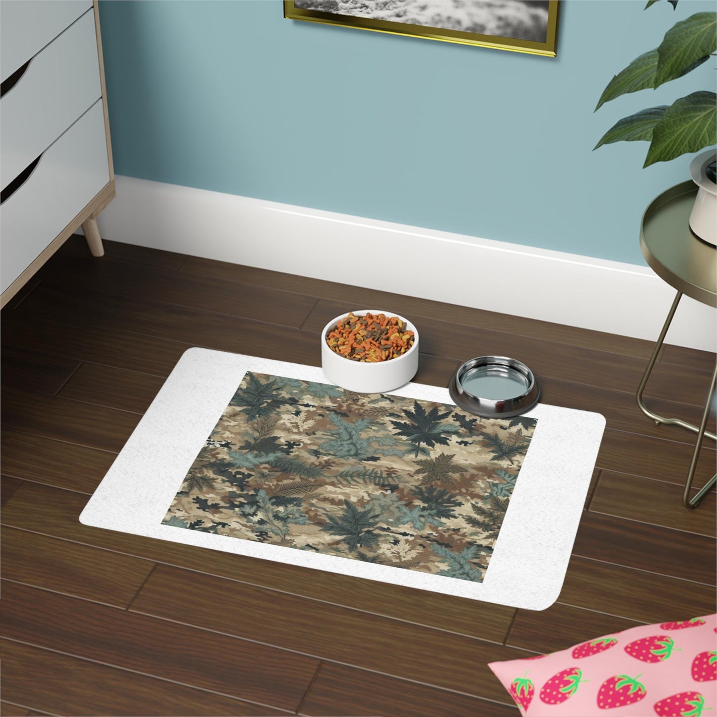 Camo Dog Food Mat 12x18 - Durable Non-Slip Pet Feeding Mat for Dogs, Waterproof & Easy Clean Pet Food Placemat