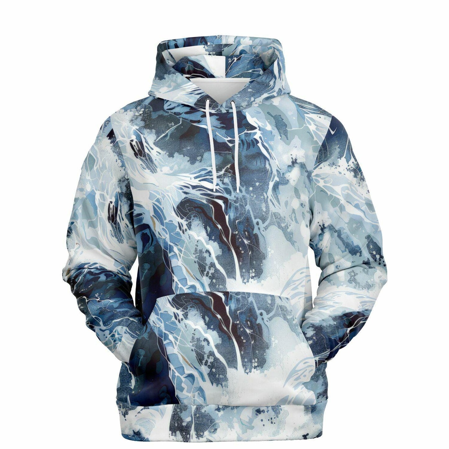 Ocean Waves Athletic Hoodie AOP - Lightweight All-Over Print Sweatshirt for Running & Gym - Toddcraft