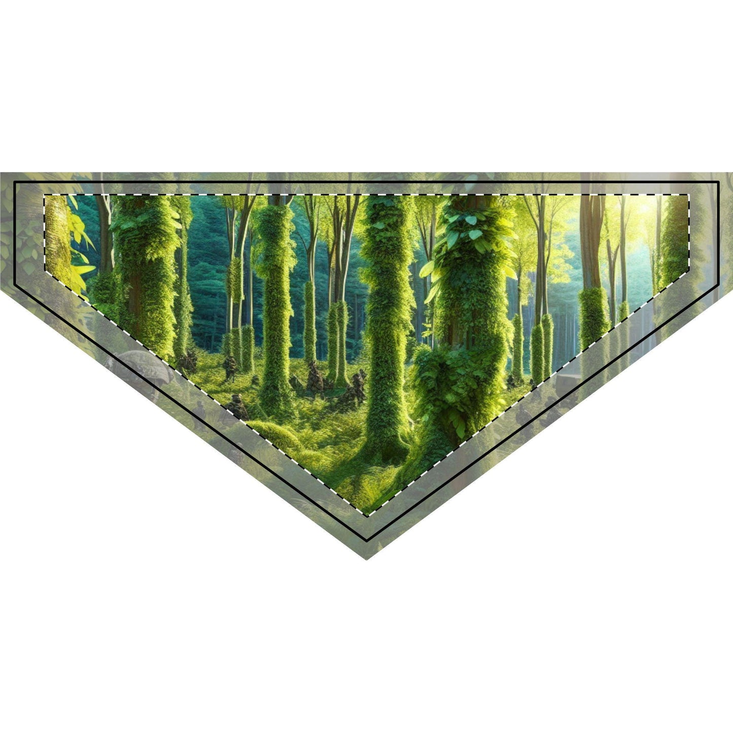 Clip-on Pet Bandana with Forest Trees Design Adjustable Dog Scarf, Eco-Friendly Outdoor Style, Lightweight & Durable Accessory.