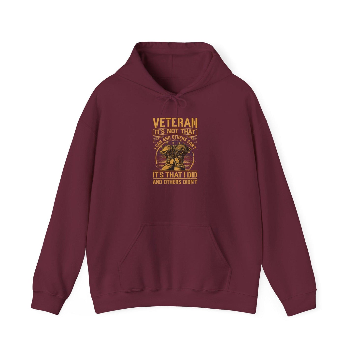 Veteran Hoodie Patriotic Unisex Garment-Dyed Hoodie Military Gift for Dad Grandpa Son Daughter It's Not That I Couldn't hoodie - Toddcraft