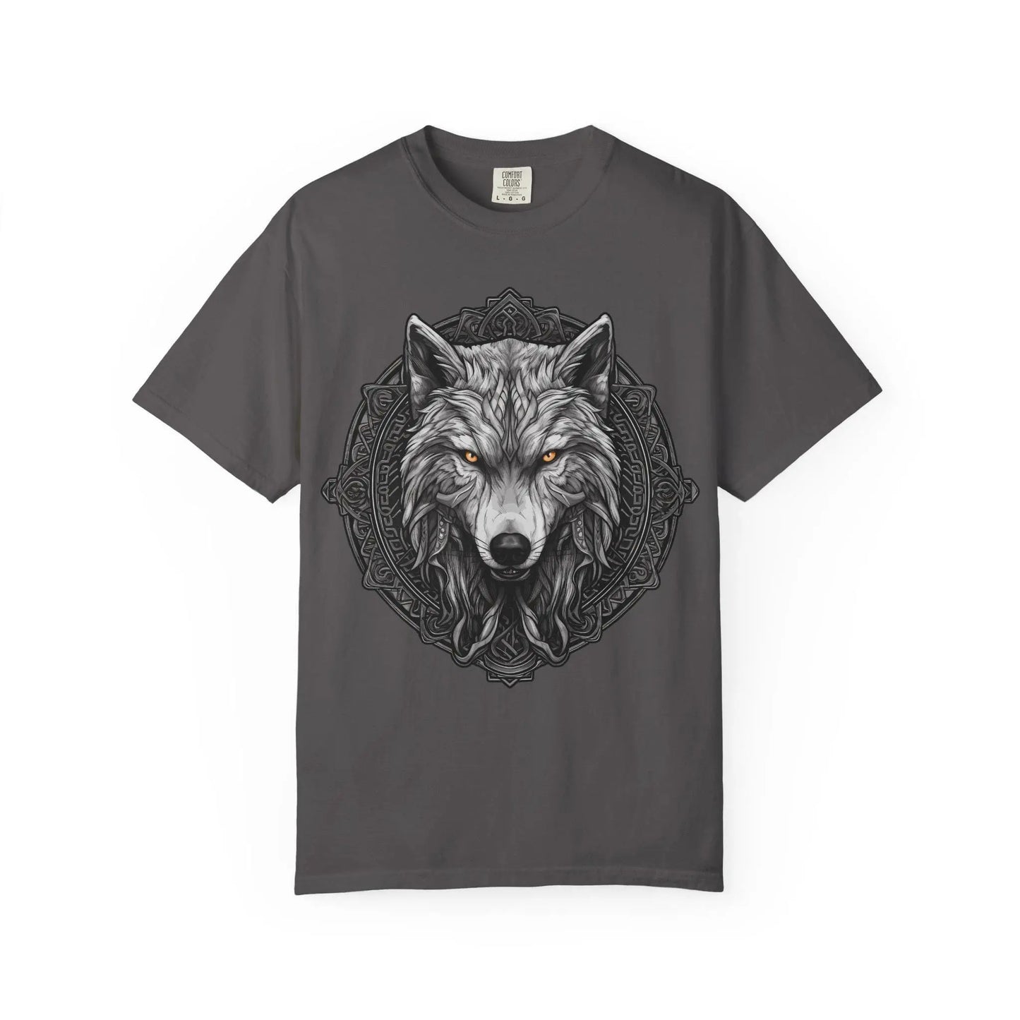Wolf Face T-Shirt Unisex Garment-Dyed Soft Cotton Graphic Tee Casual Wildlife Apparel - Toddcraft