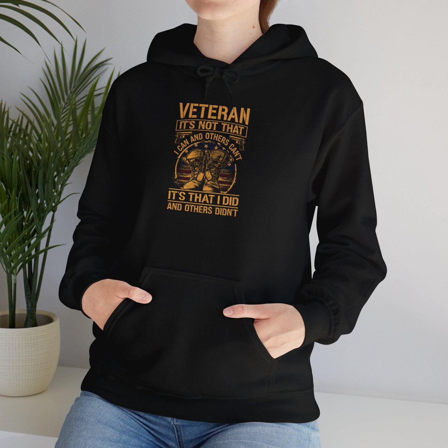 Veteran Hoodie Patriotic Unisex Garment-Dyed Hoodie Military Gift for Dad Grandpa Son Daughter It's Not That I Couldn't hoodie - Toddcraft